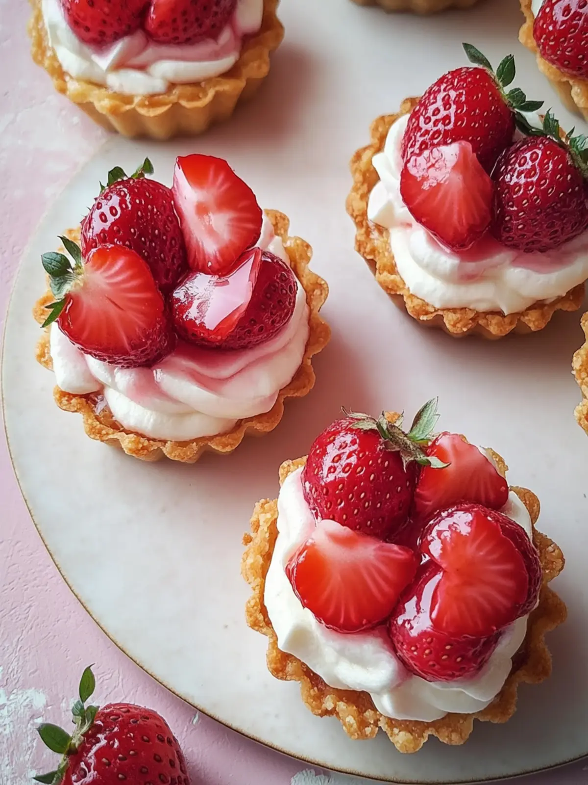 Muerbe-Törtchen mit Erdbeeren und Mascarpone-Creme