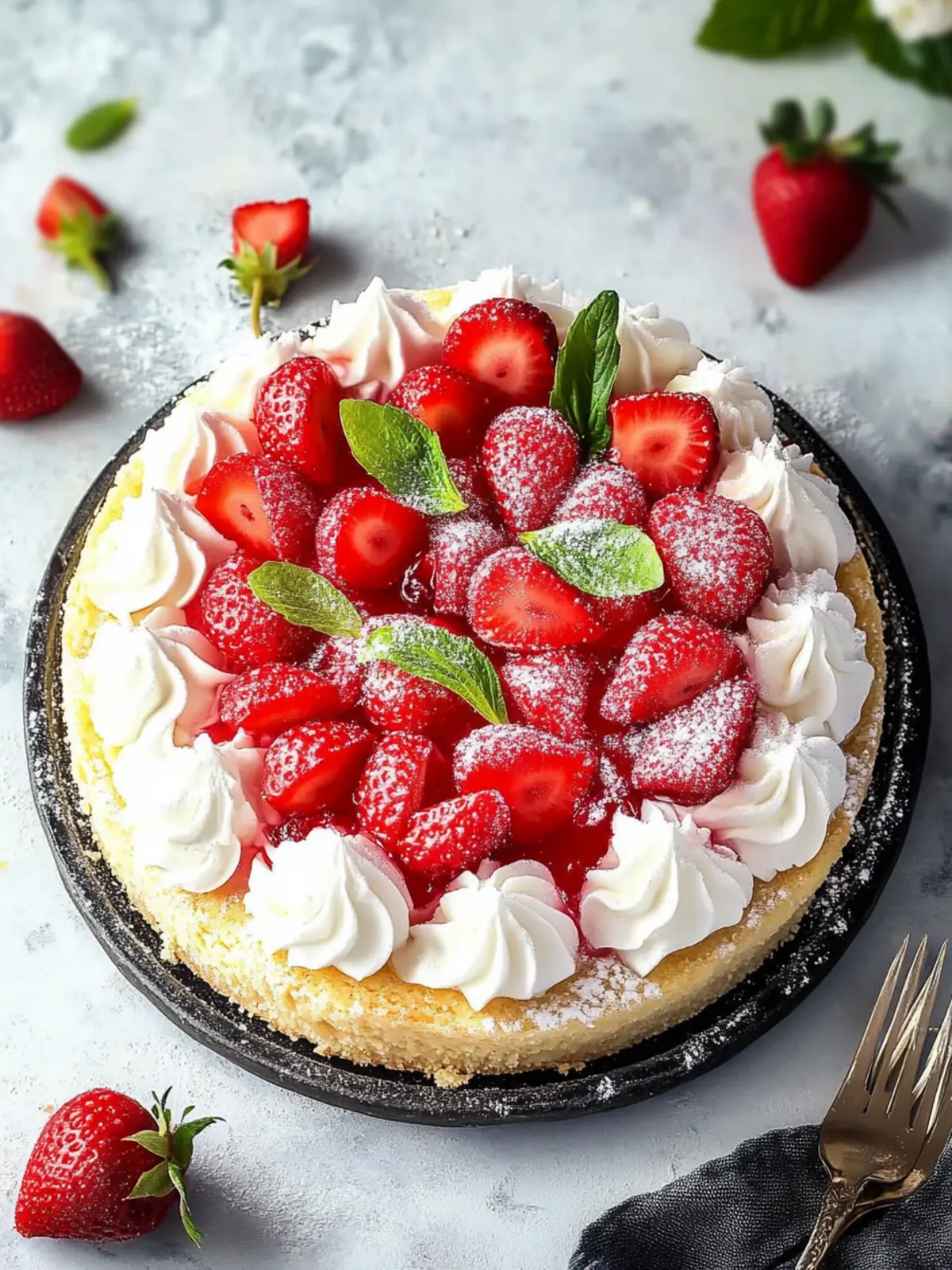 Frische Erdbeertorte mit Glasur