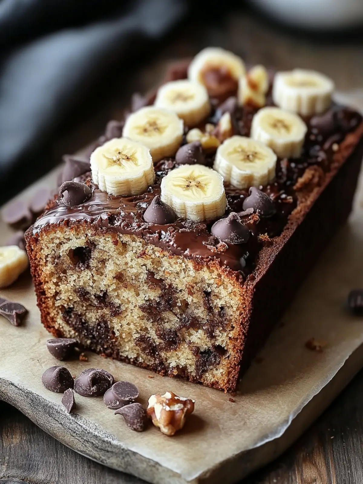 Mini Schokoladenstückchen Bananenbrot