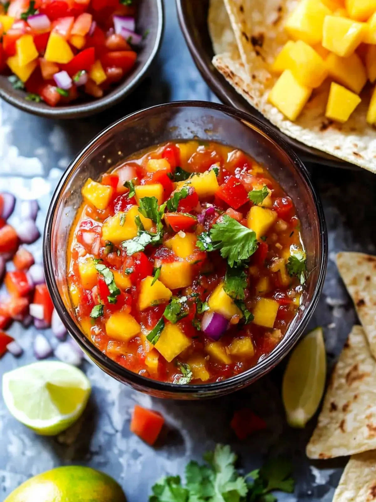 Hausgemachte Mango-Habanero-Salsa