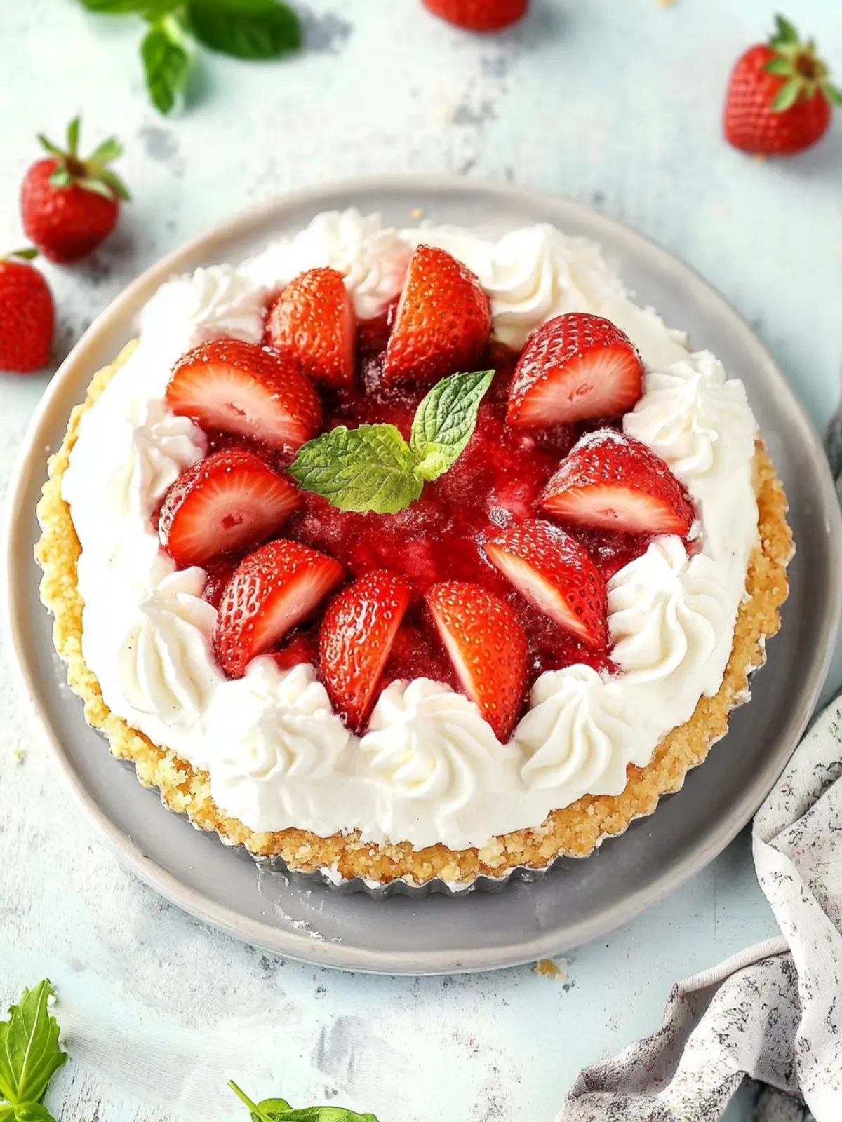 Frische Erdbeertorte mit Glasur