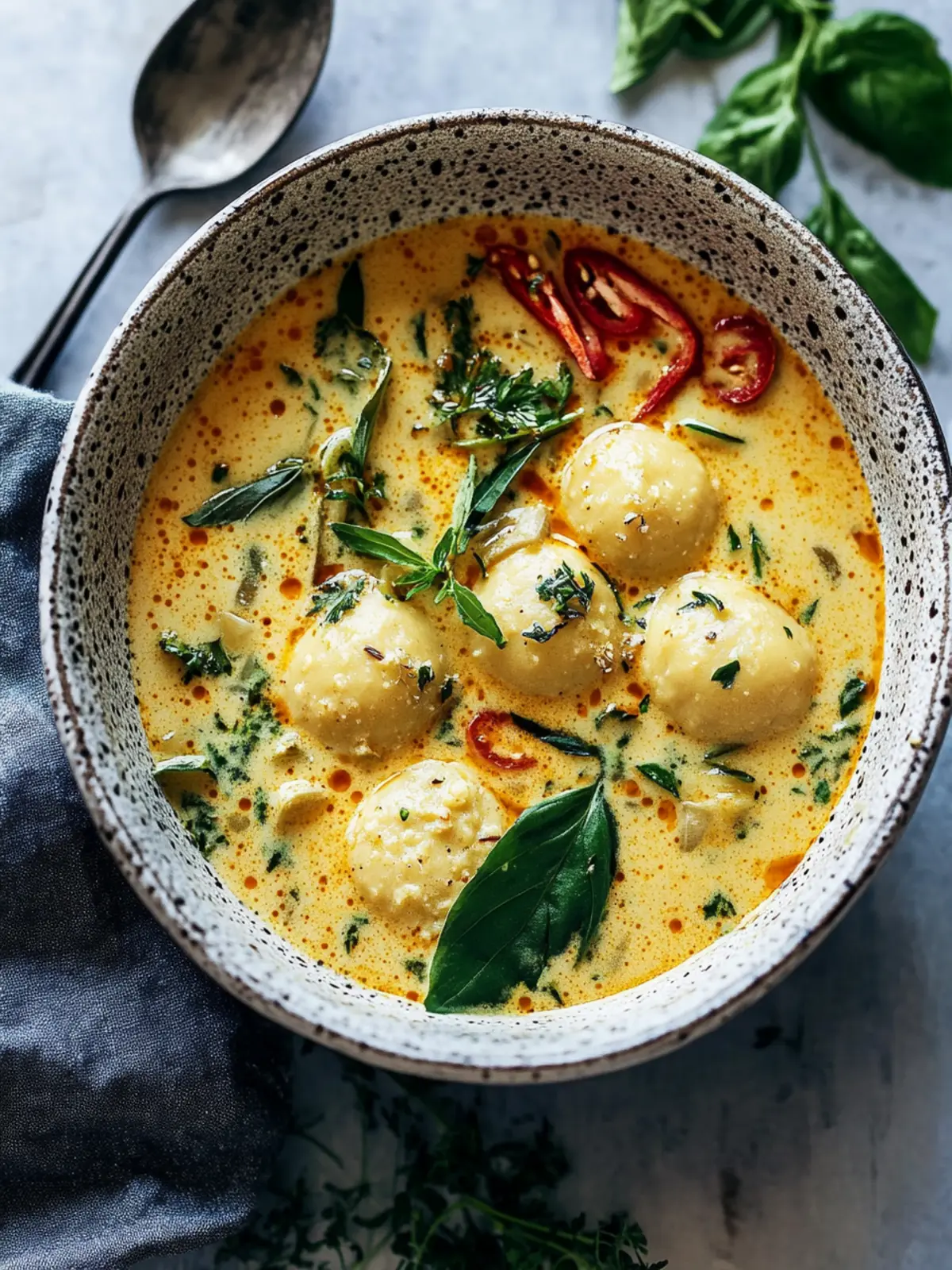 Kokosnusssuppe – Klöße