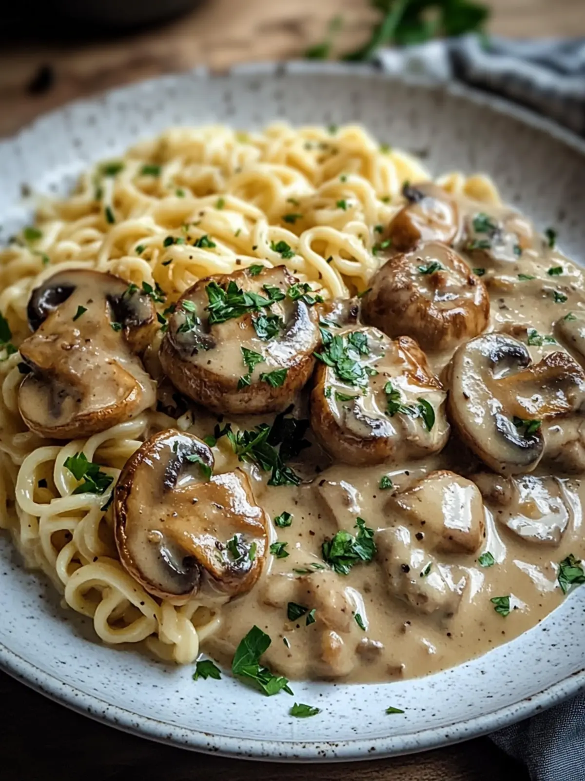 Medaillons in Champignon Rahmsauce mit Spätzle