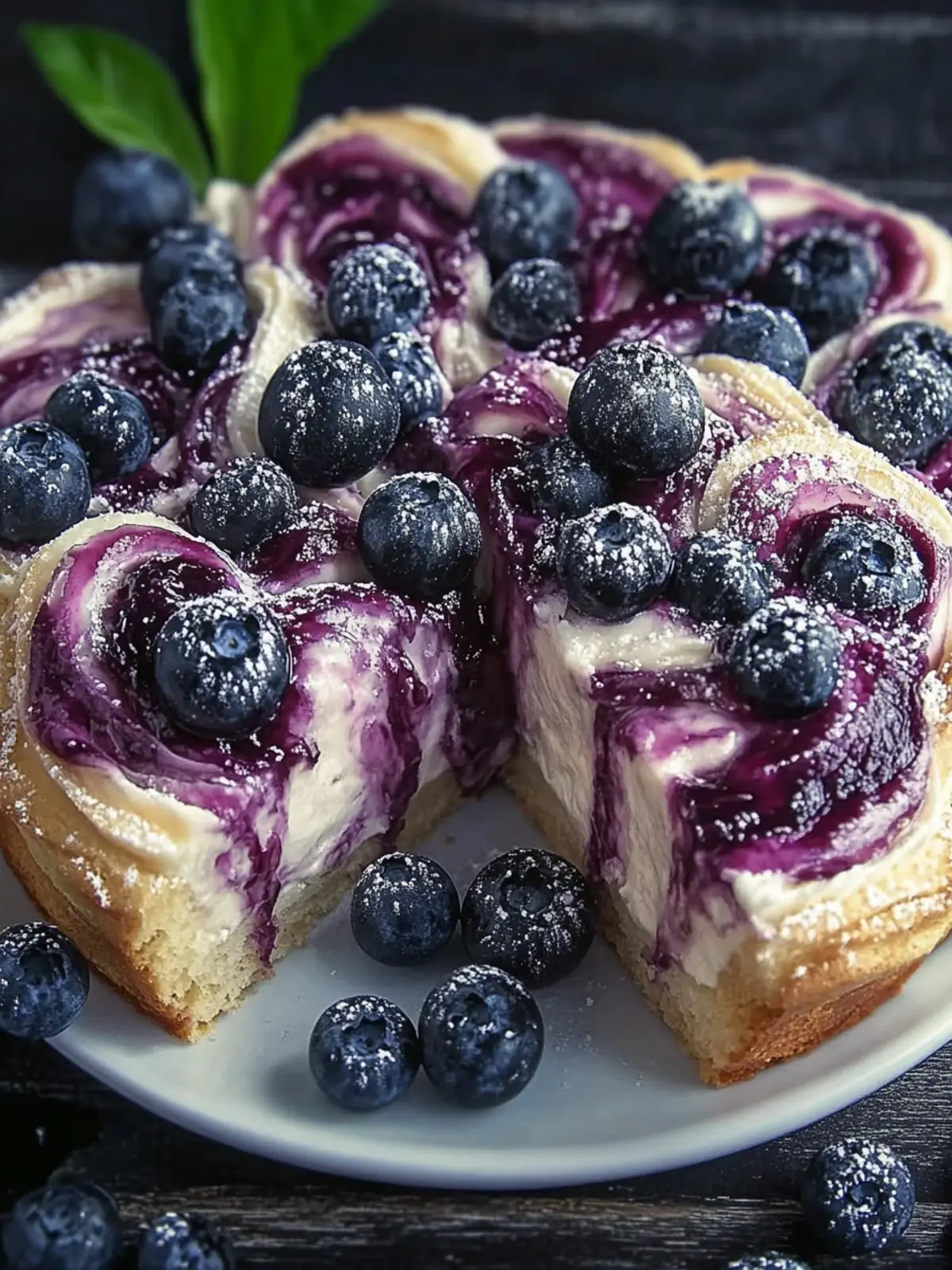 Blaubeer-Frischkäse-Blätterteig-Teilchen, das blättrig, cremig und voller Beeren ist