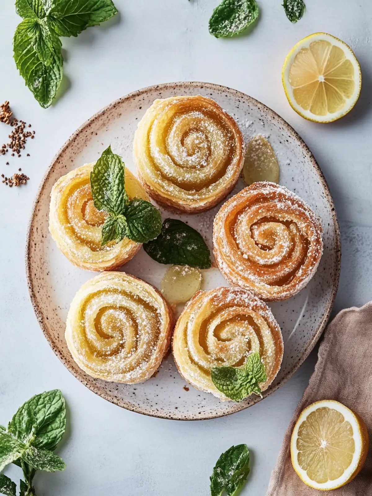 Simple cinnamon rolls with puff pastry