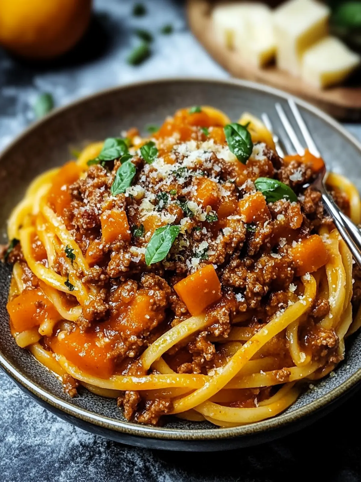 Kürbis-Rindfleisch-Bolognese