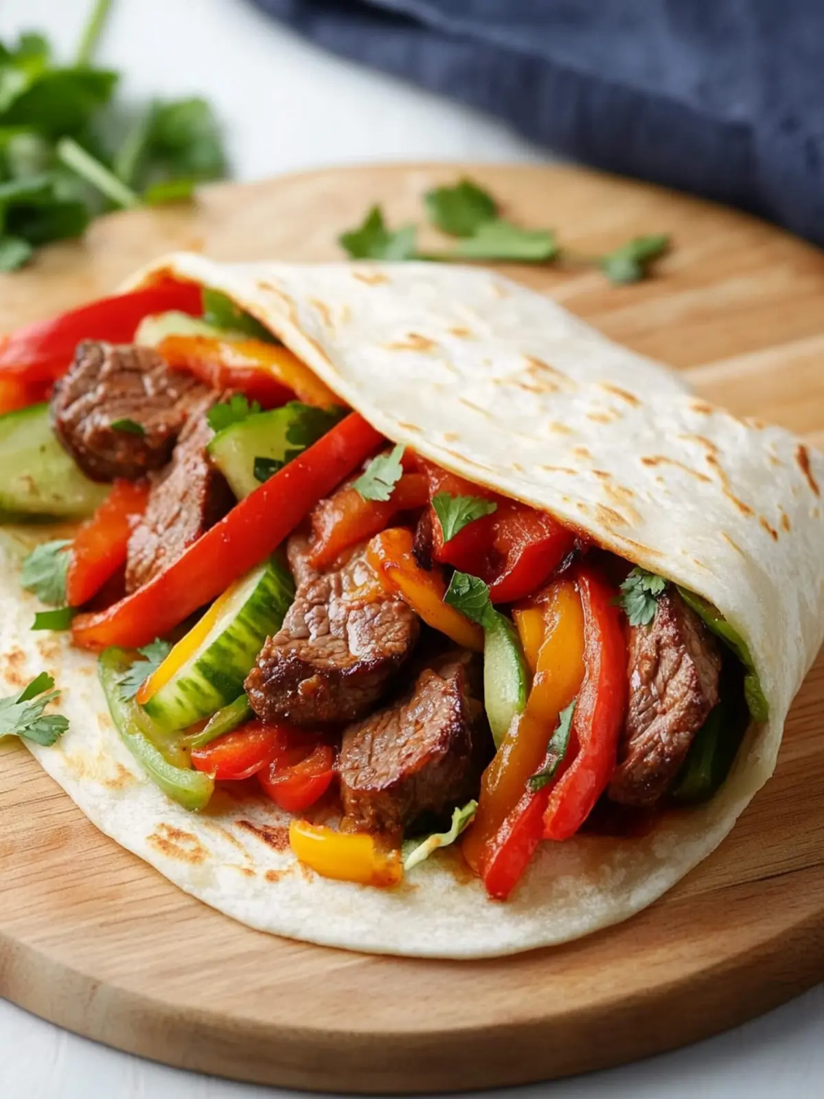 Niedrig-Kohlenhydrat Steak Fajita Roll-Ups