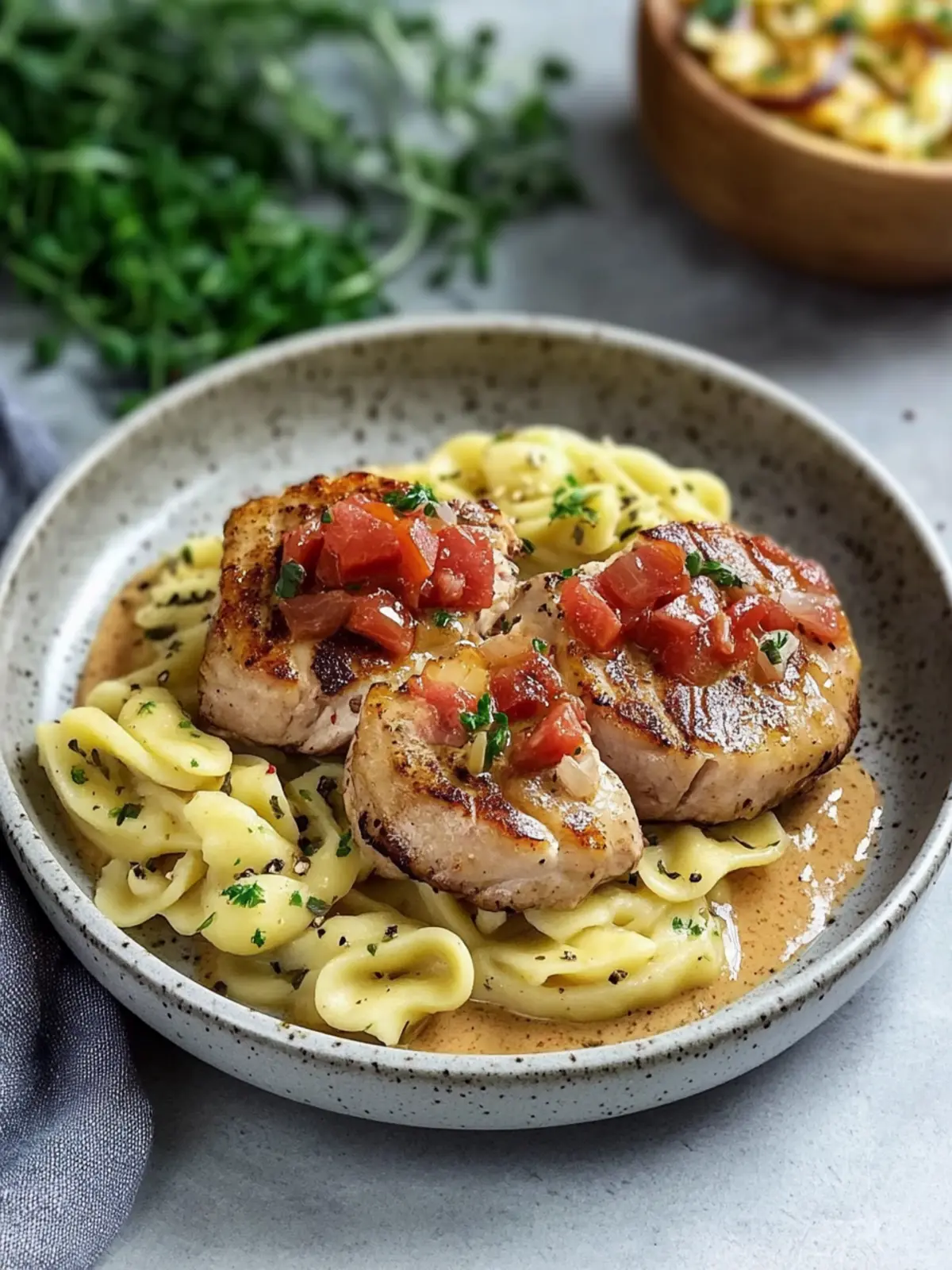 Schweinefiletmedaillons mit Pfefferkornsauce und Spätzle