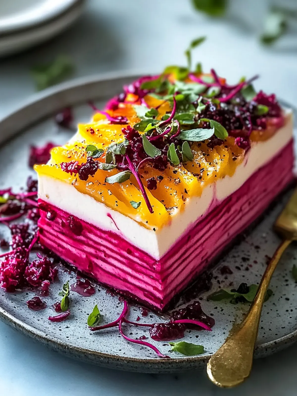 Rote-Bete-Terrine mit cremigem Ziegenkäse