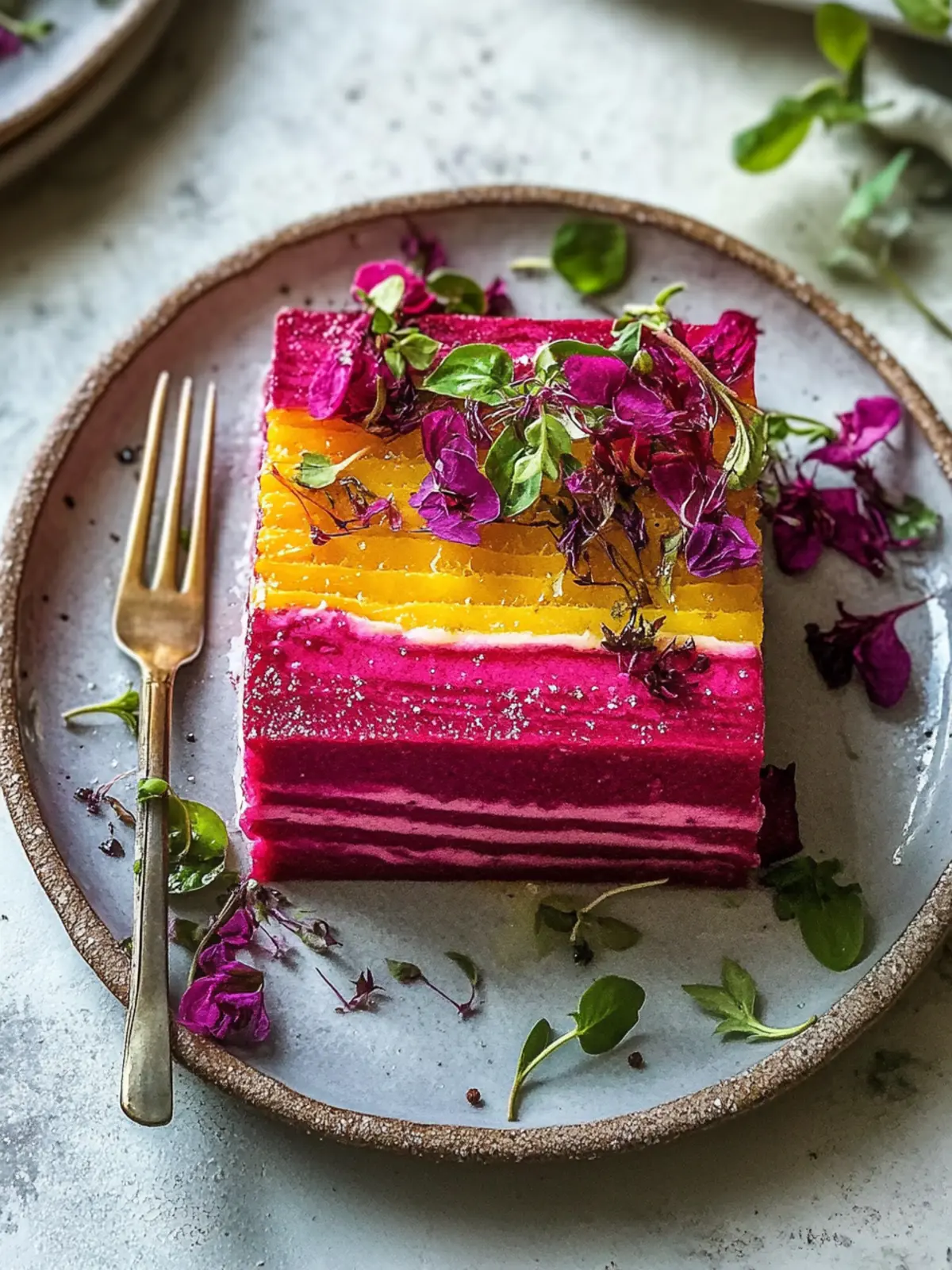 Rote-Bete-Terrine mit cremigem Ziegenkäse