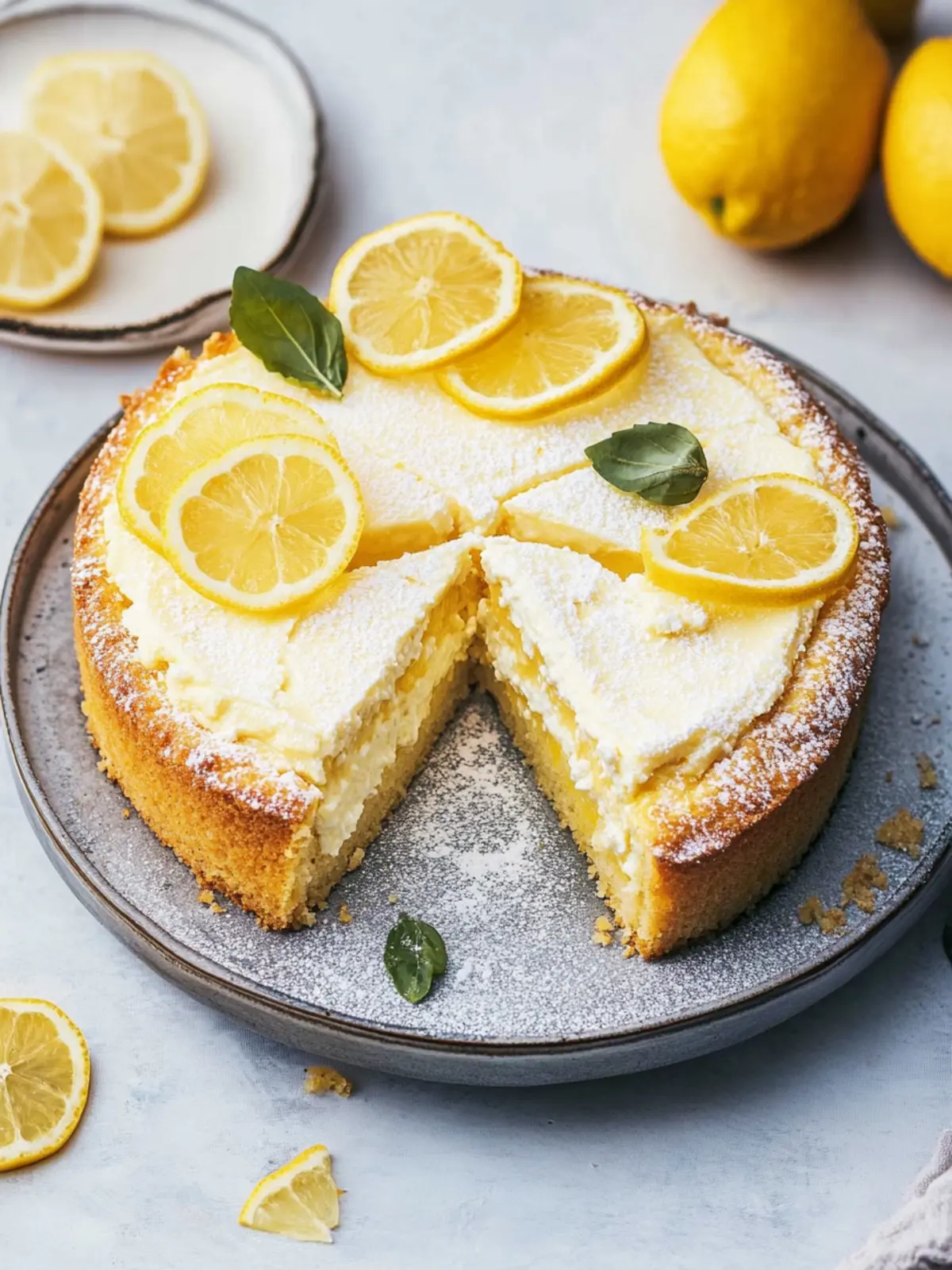 Italienischer Zitronen-Ricotta-Kuchen