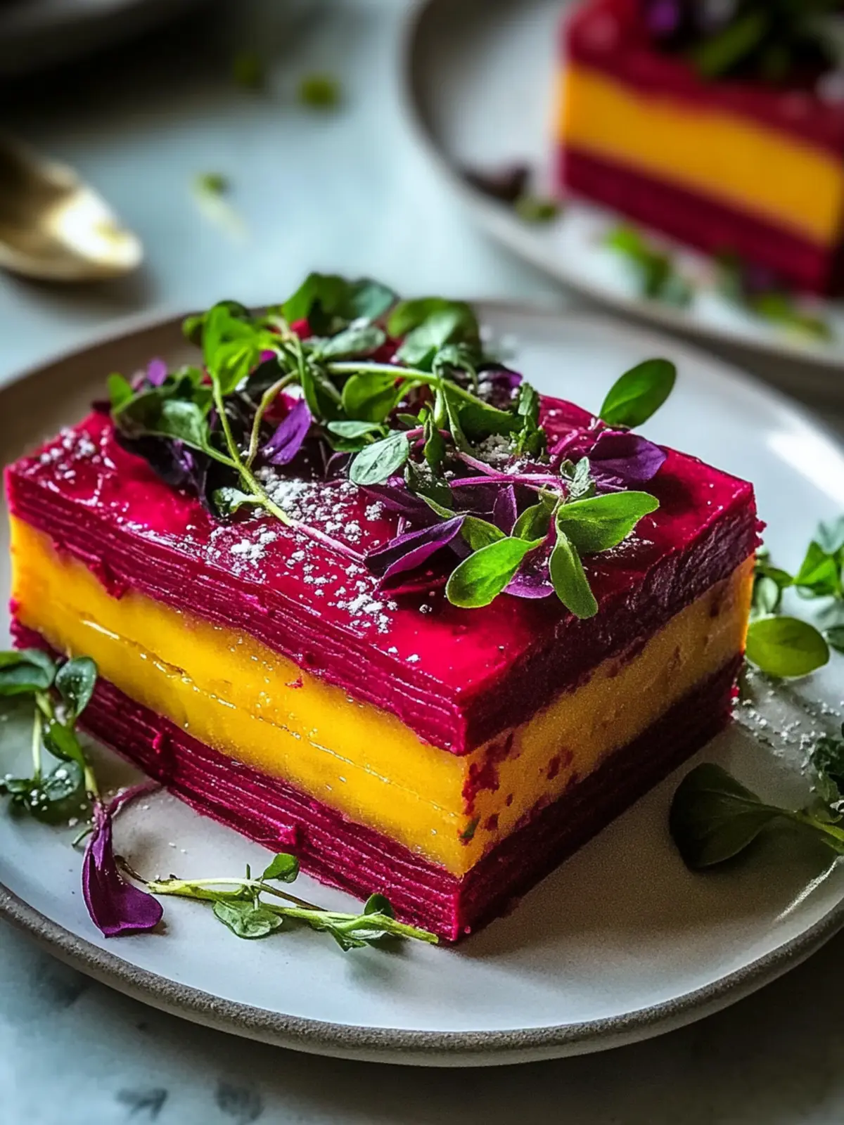 Rote-Bete-Terrine mit cremigem Ziegenkäse