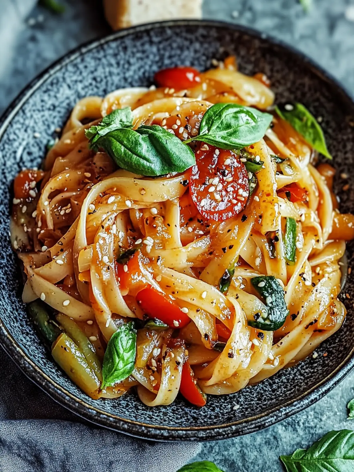Zesty Vegetarische Betrunkene Nudeln