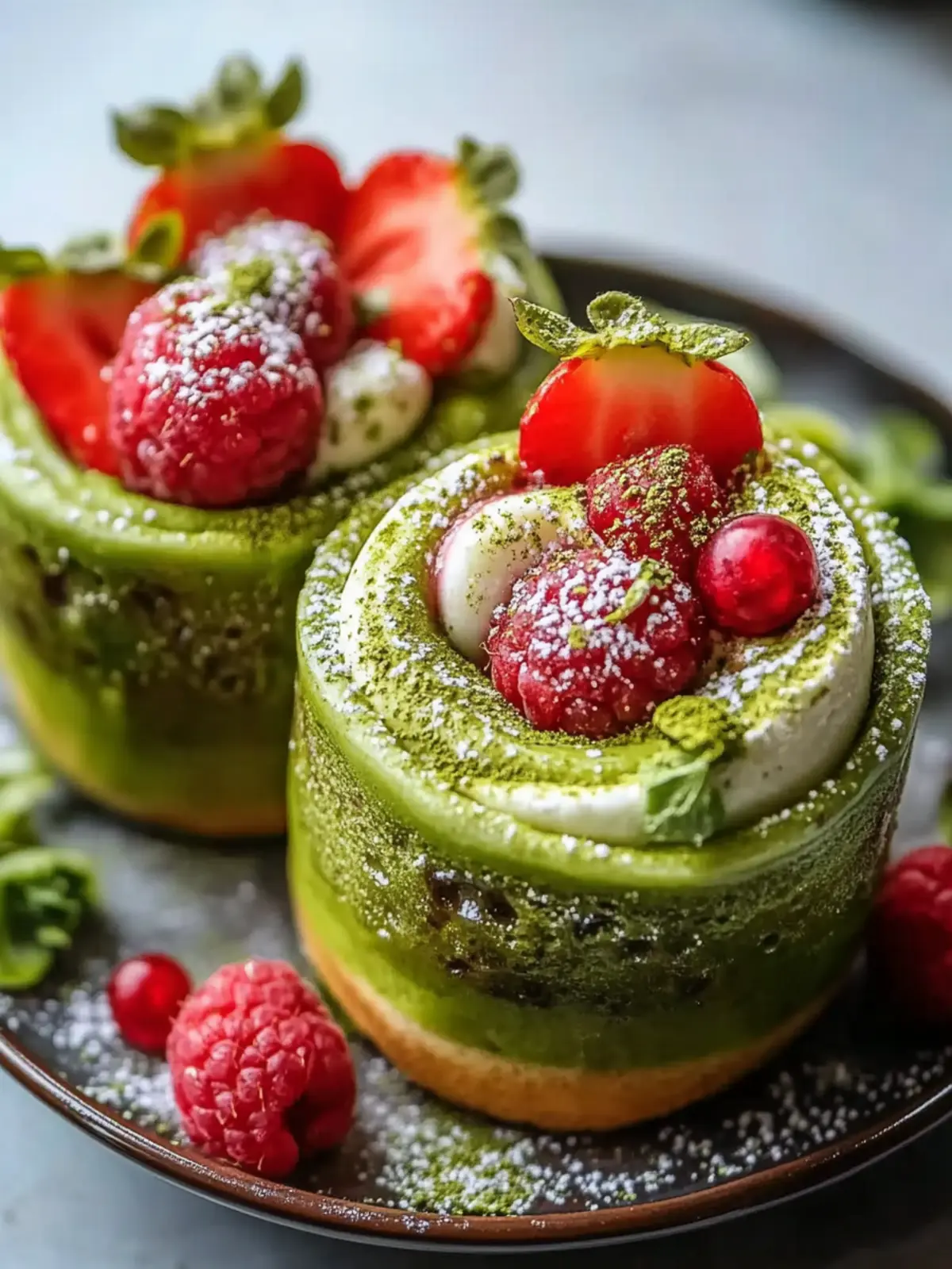 Erdbeer-Matcha-Latte-Rollen