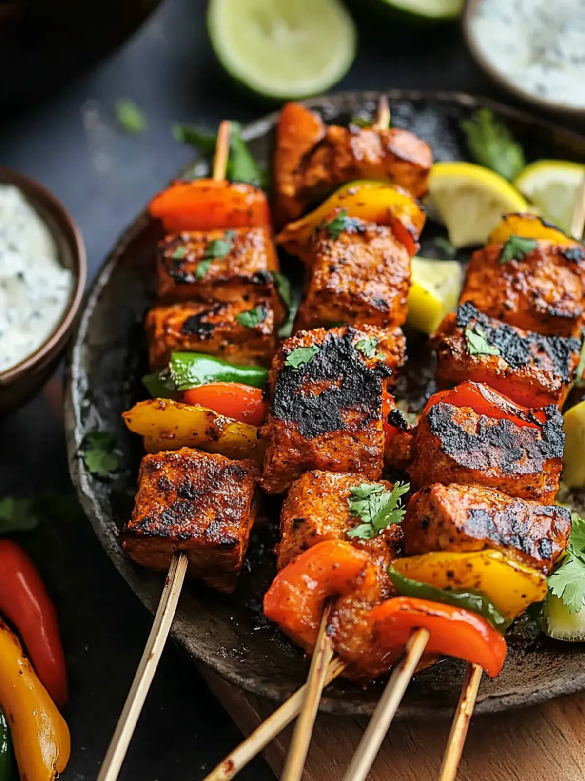 Gegrillte Jerk-Lachs-Kabobs