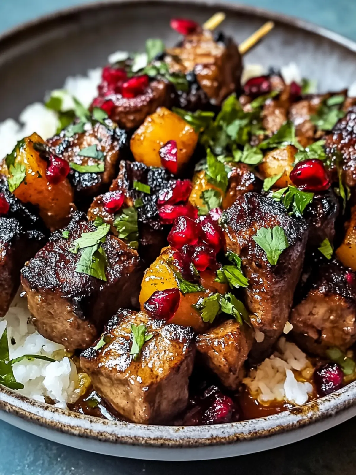 Leckeres Shish Andaz mit Granatapfelsauce