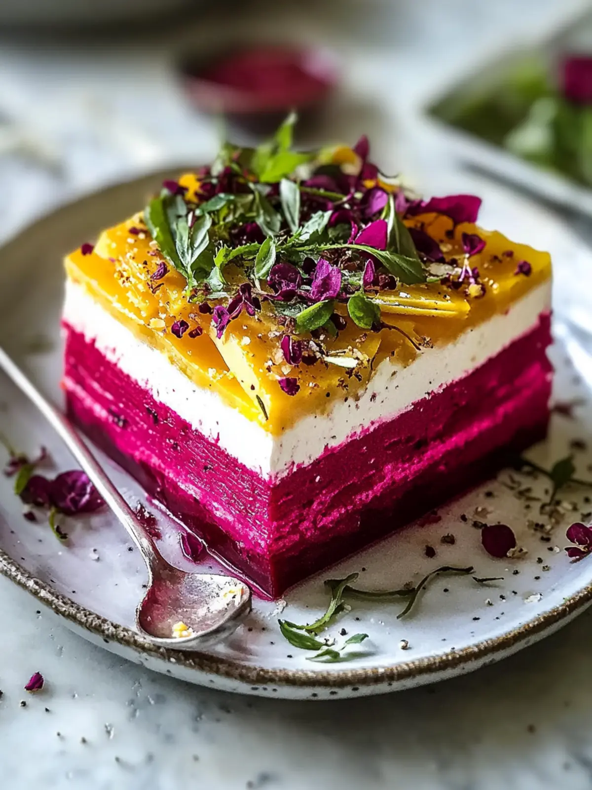 Rote-Bete-Terrine mit cremigem Ziegenkäse
