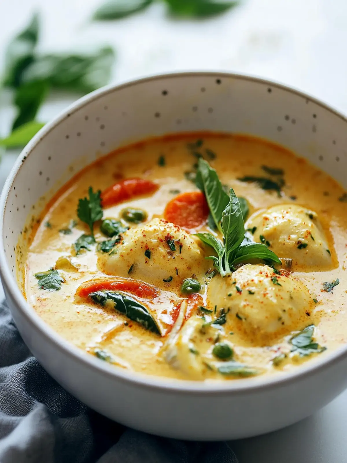 Kokosnusssuppe – Klöße