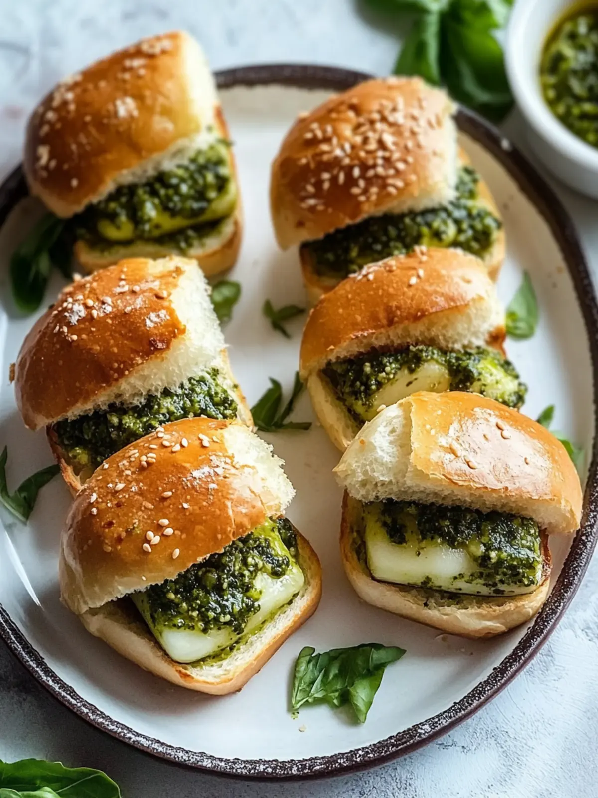 Pesto Hühnchen Mini Sandwiches
