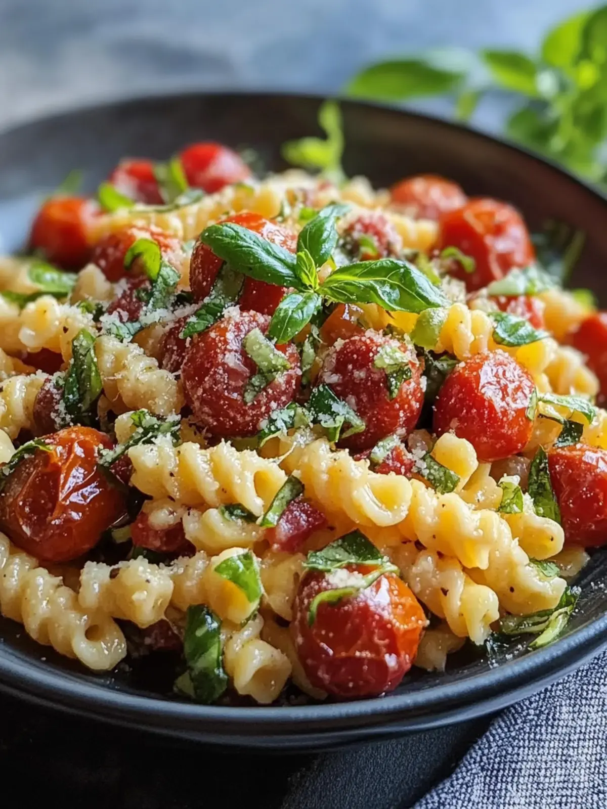 Frischer gekühlter Nudelsalat mit getrockneten Tomaten Einfaches Rezept
