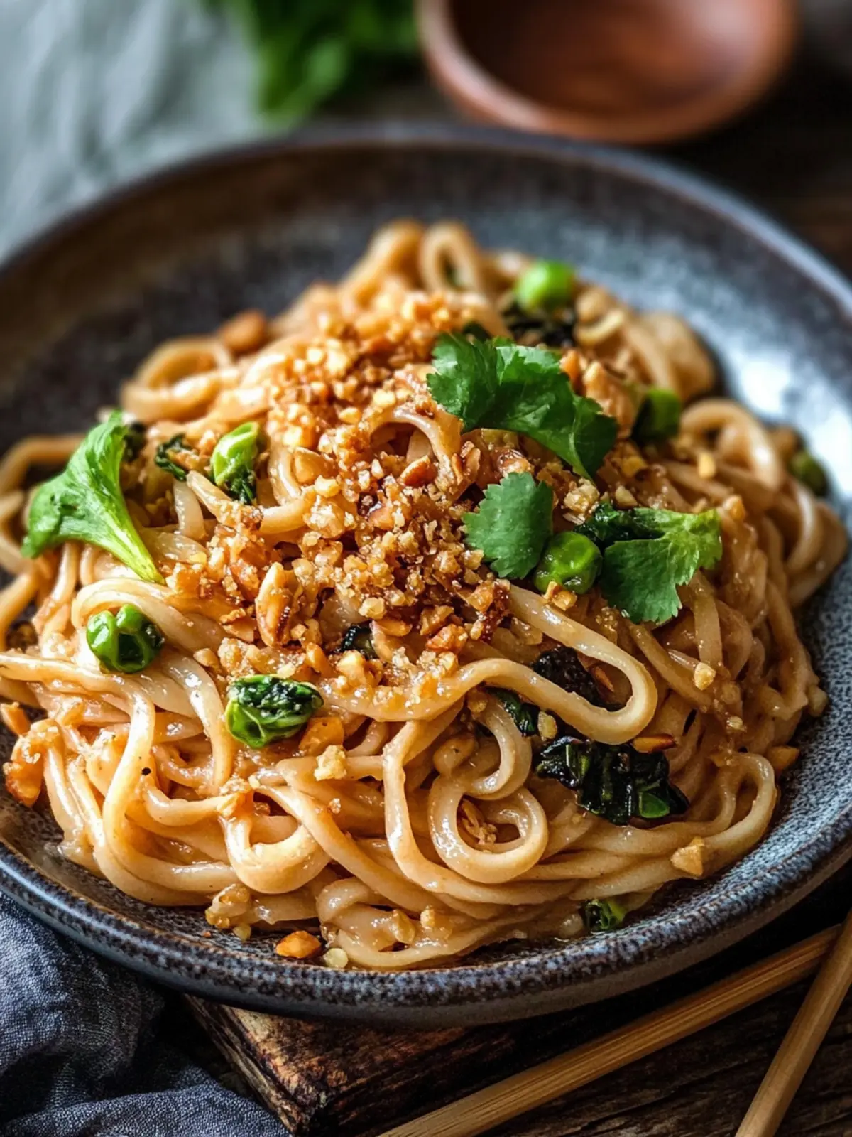 Schnelle asiatische Nudeln mit Erdnusssauce