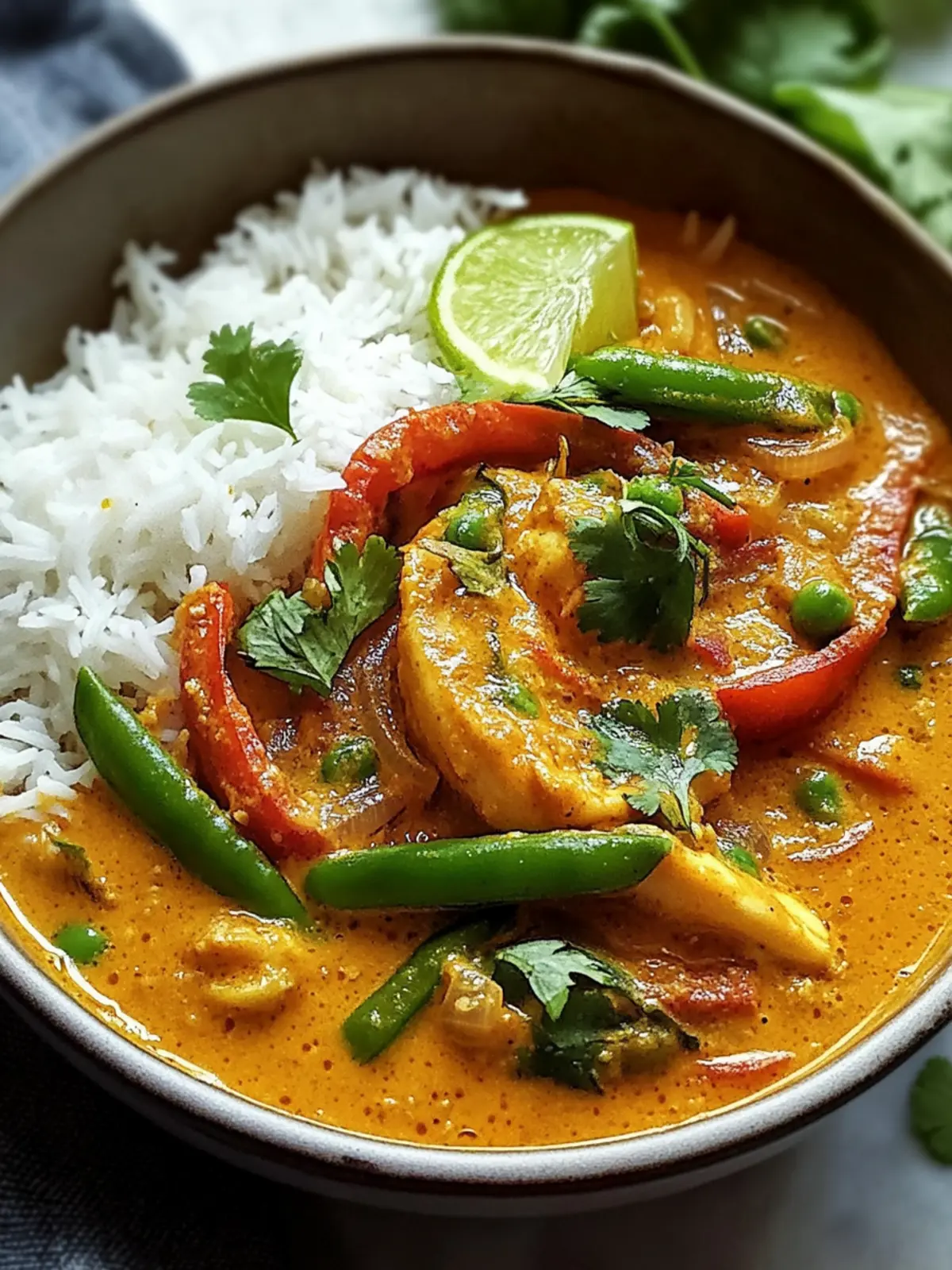 Garnelen-Curry mit Schneerbsen