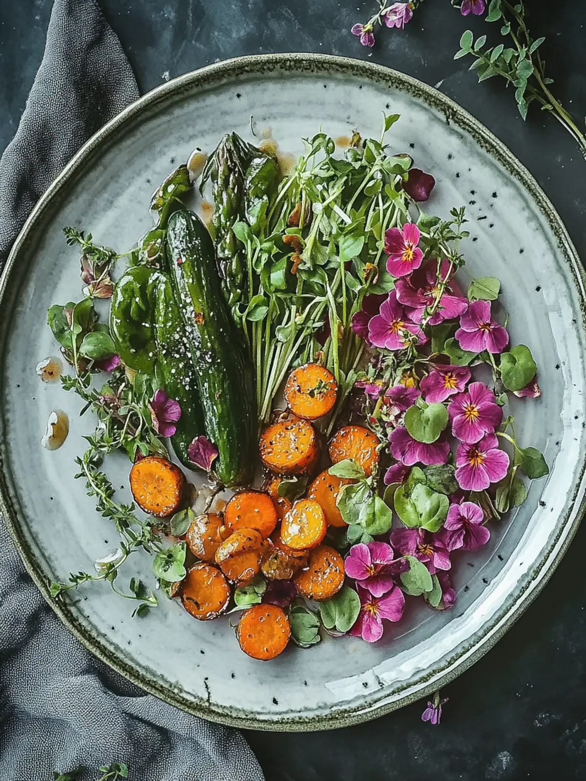 Geröstete Karotten und Rosenkohl