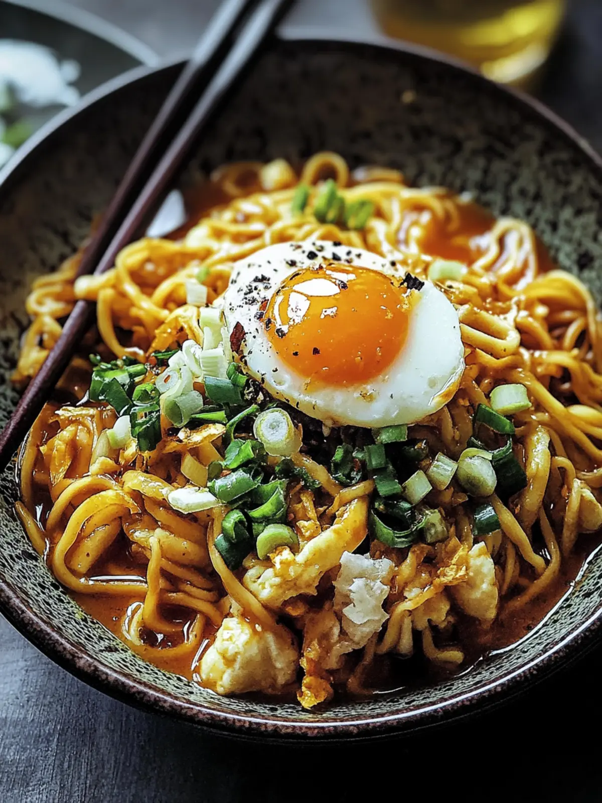 Chinesische gebratene Nudeln mit Ei