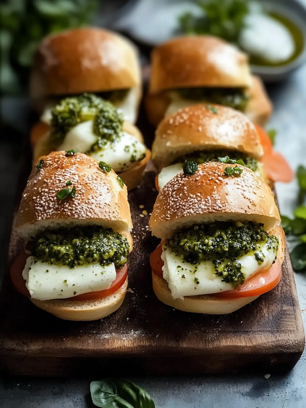 Pesto Hühnchen Mini Sandwiches