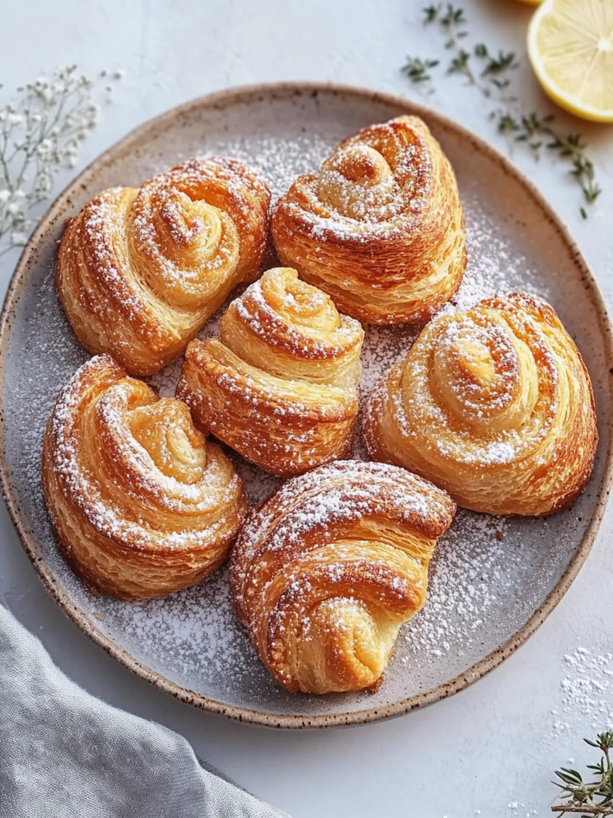 Simple cinnamon rolls with puff pastry