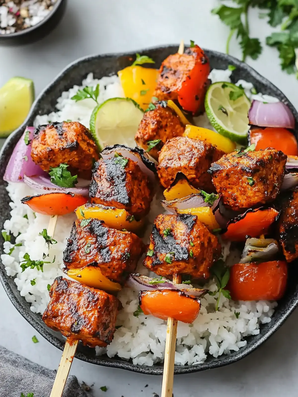 Gegrillte Jerk-Lachs-Kabobs