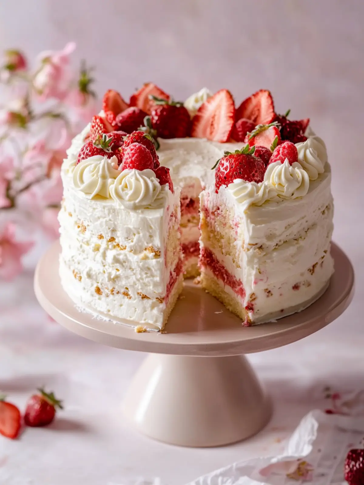 Erdbeer Chiffon Kuchen