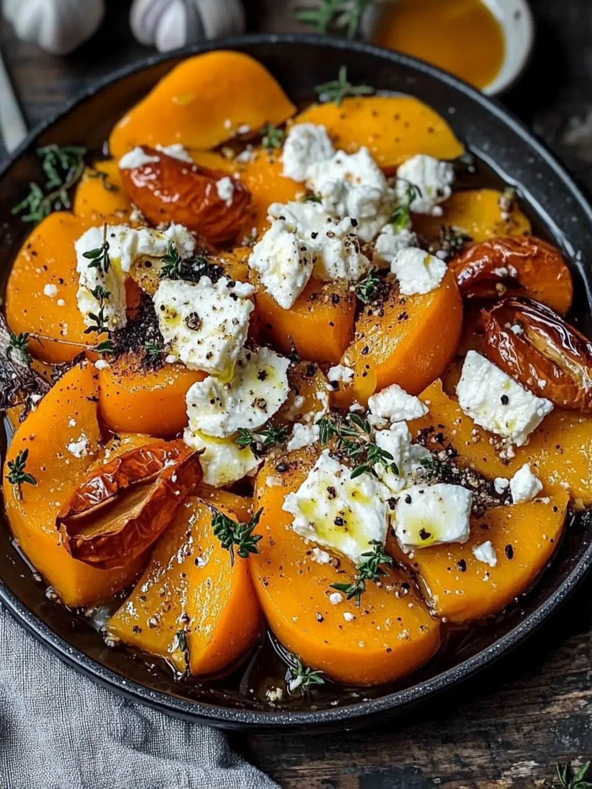 Gebackener Hokkaido-Kürbis mit Feta