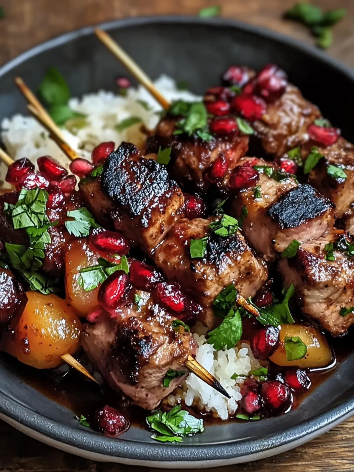 Leckeres Shish Andaz mit Granatapfelsauce
