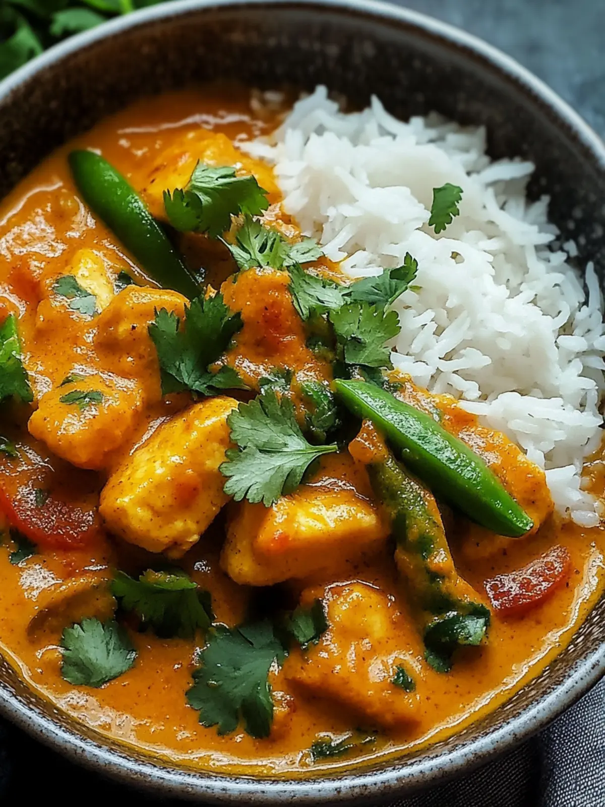 Garnelen-Curry mit Schneerbsen