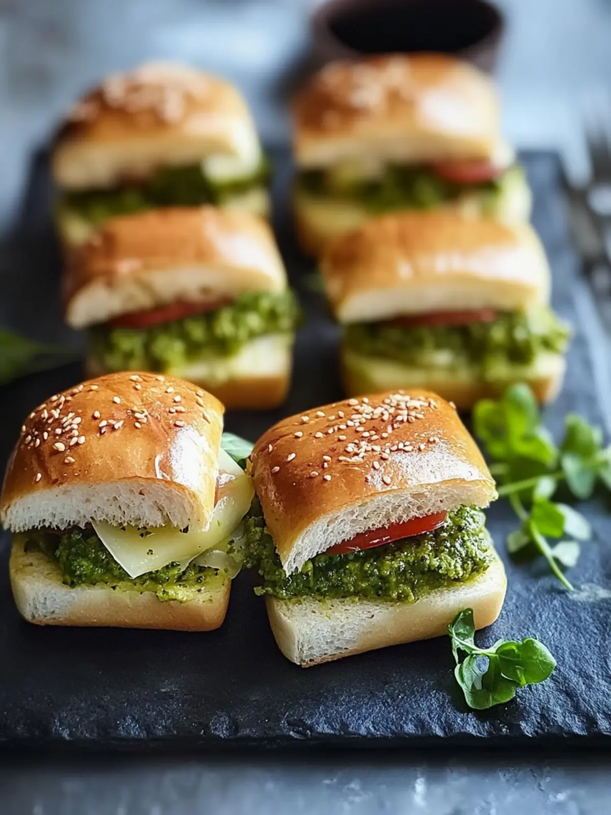 Pesto Hühnchen Mini Sandwiches