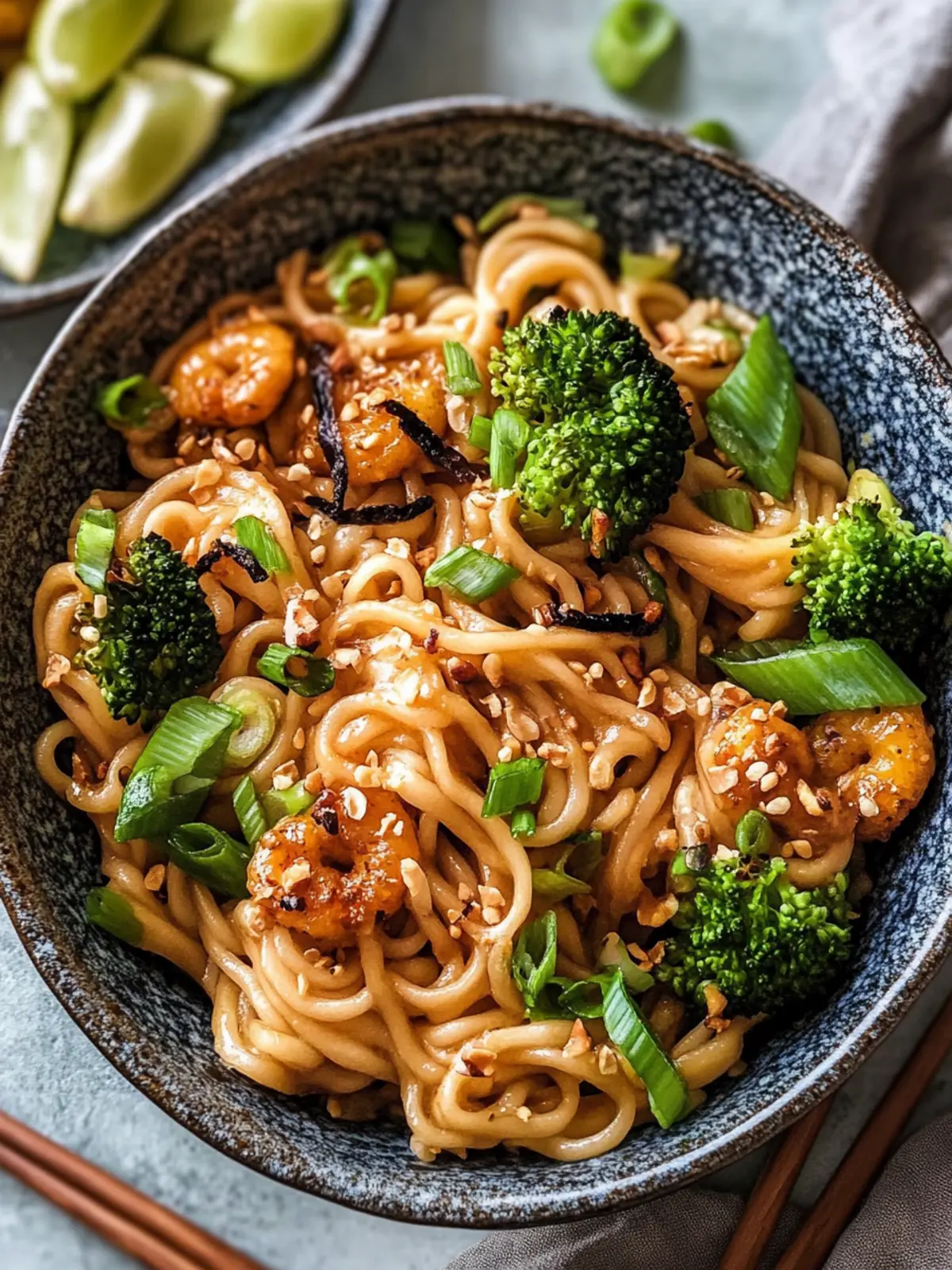 Schnelle asiatische Nudeln mit Erdnusssauce