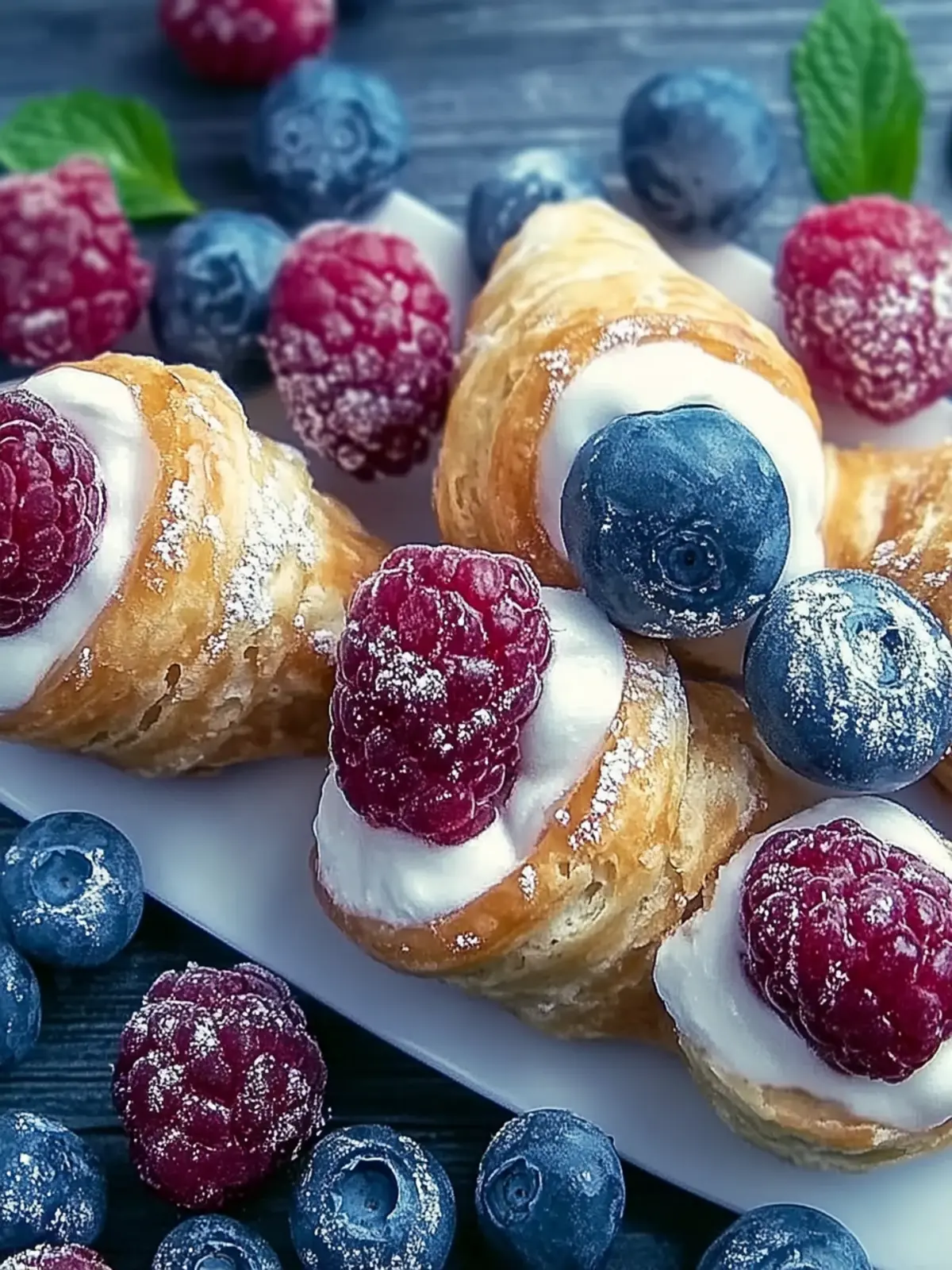 Heidelbeer-Frischkäse-Blätterteig, der flaky, cremig und voller Beeren ist