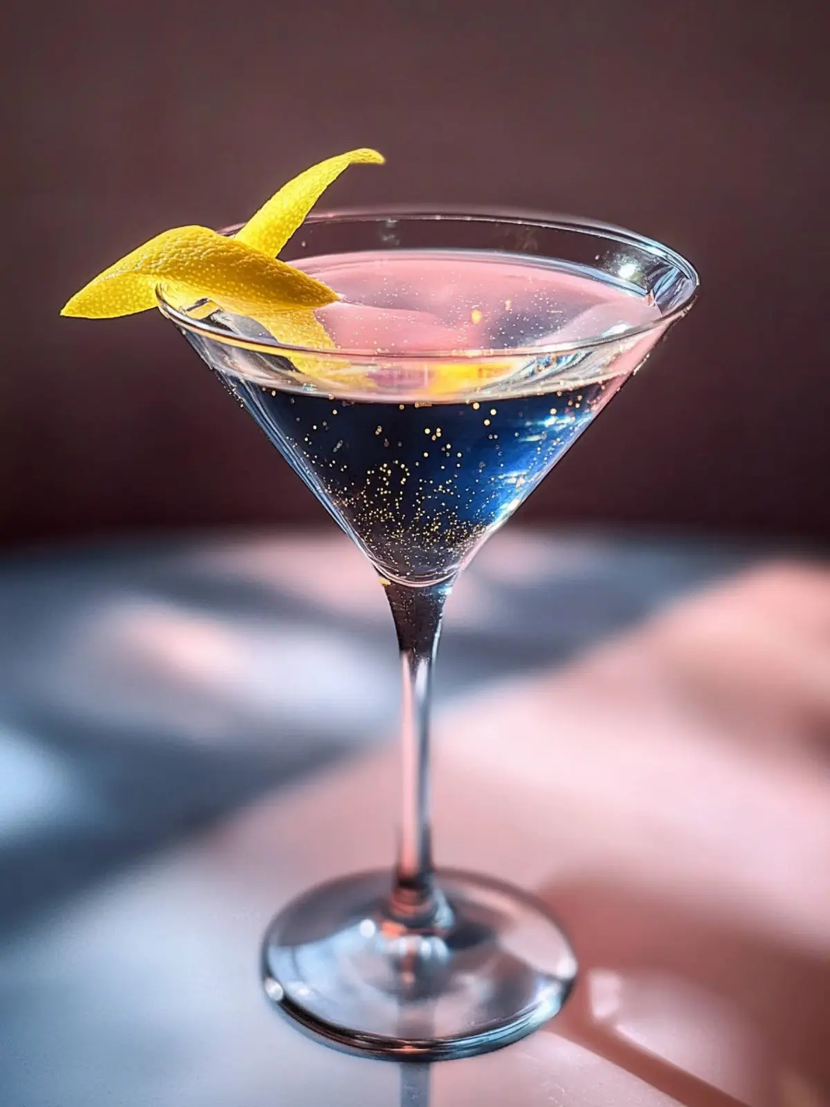 Magischer Sternenhimmel Martini Cocktail