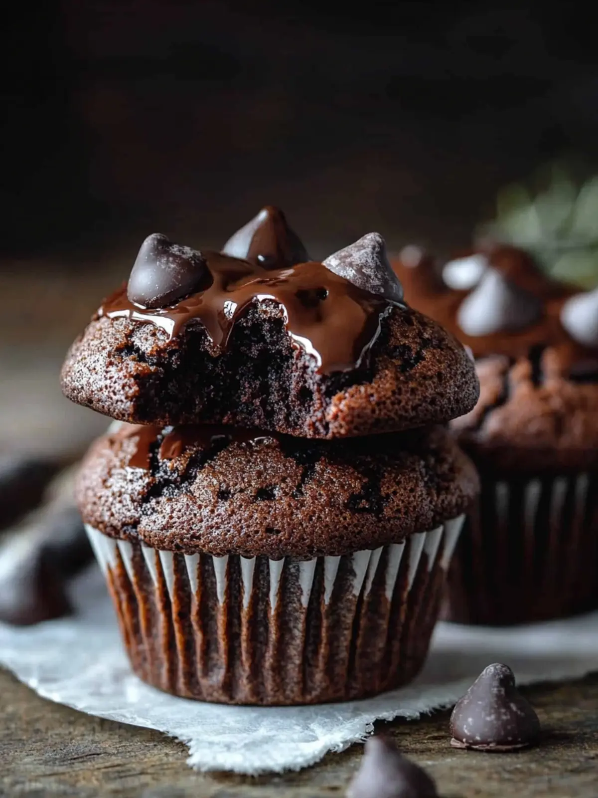 Doppelte Schokoladenmuffins
