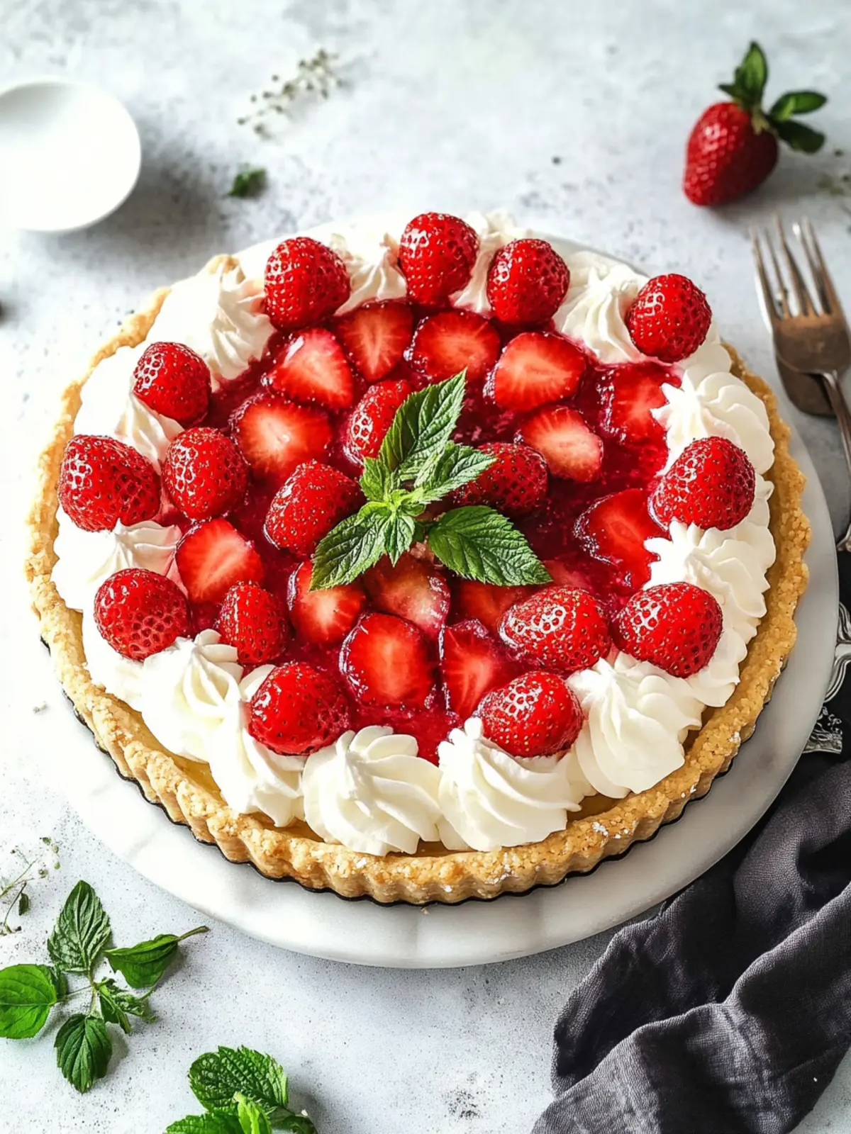 Frische Erdbeertorte mit Glasur
