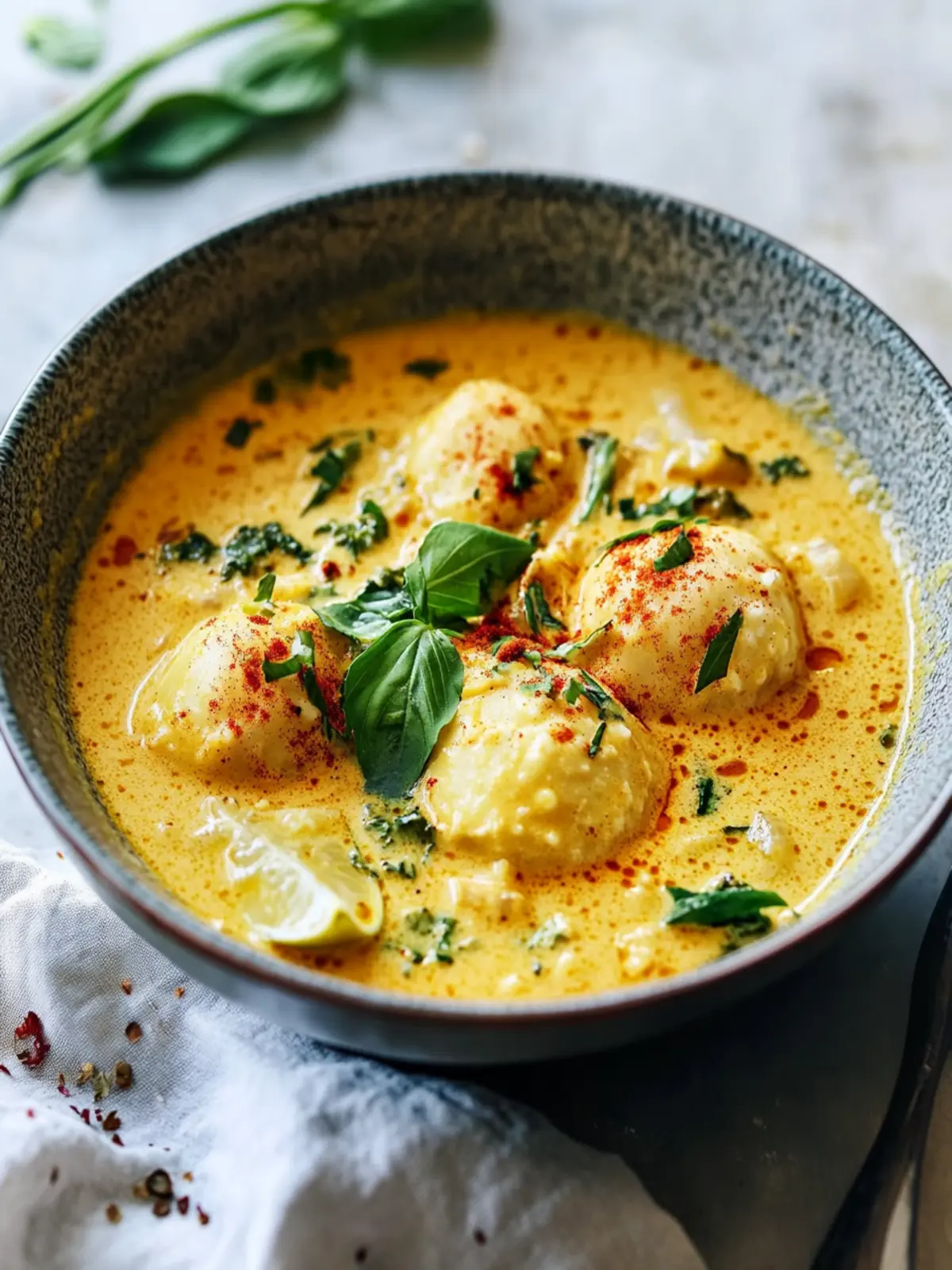 Kokosnusssuppe – Klöße