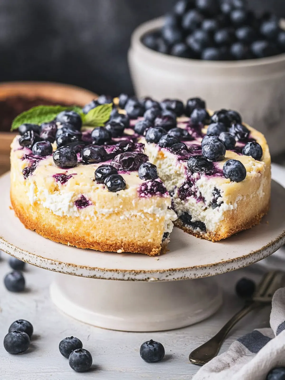 Heidelbeer Ricotta Kuchen