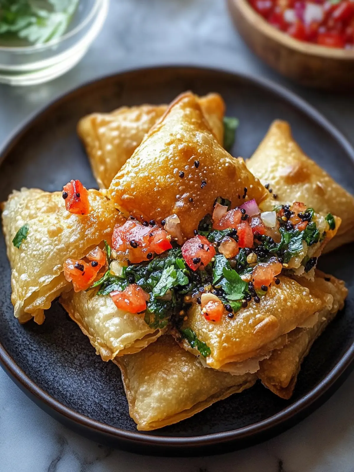 Blätterteig Samosa Chaat