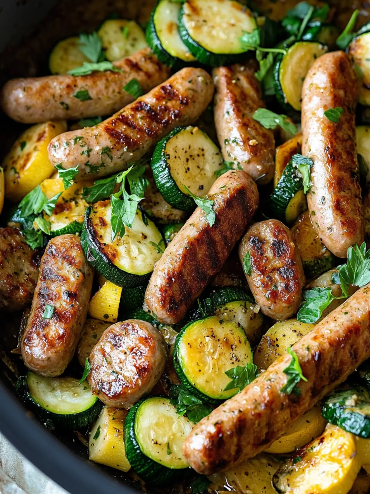Bratwurst und Zucchini