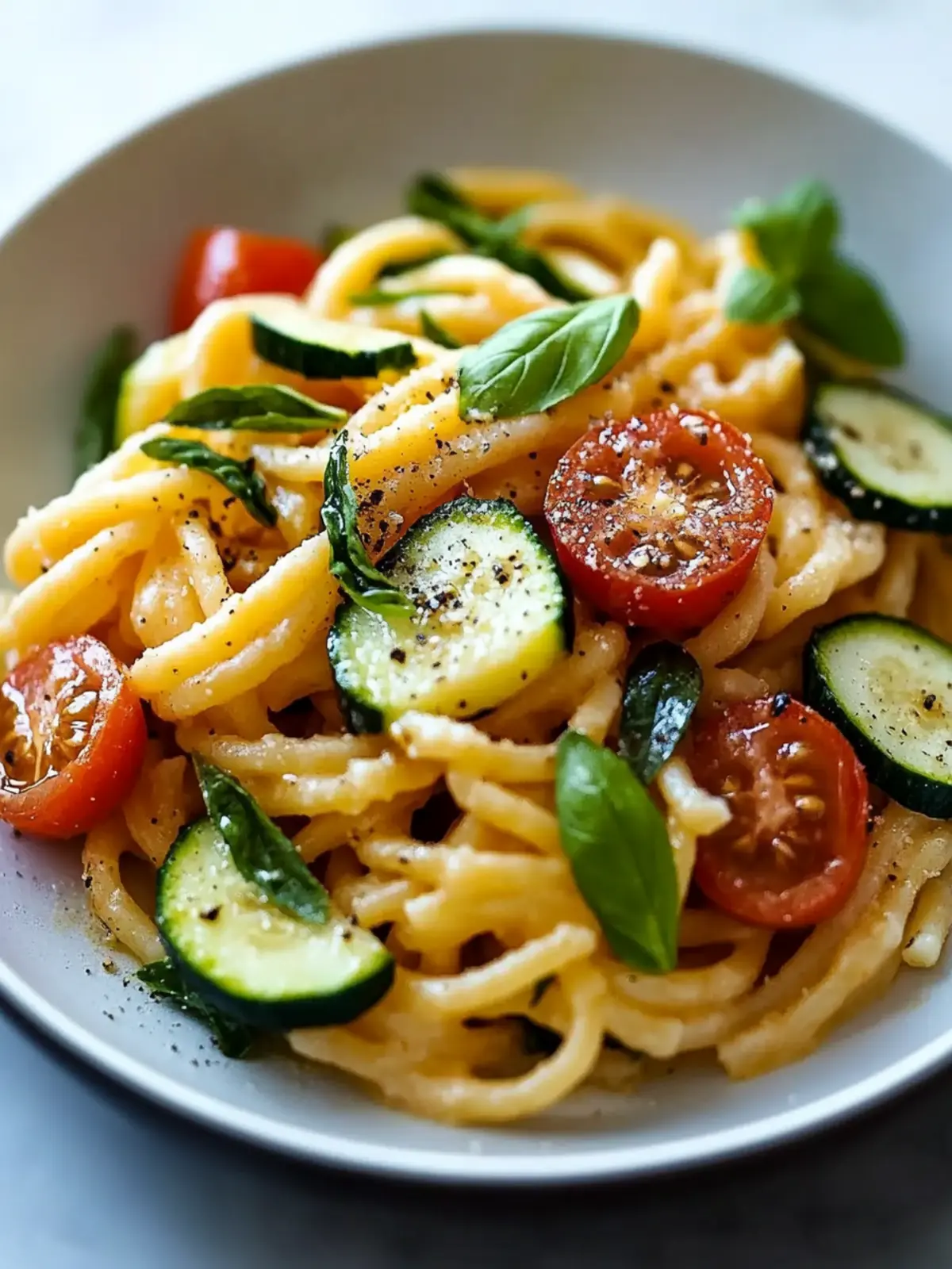 Tomaten Zucchini Pasta
