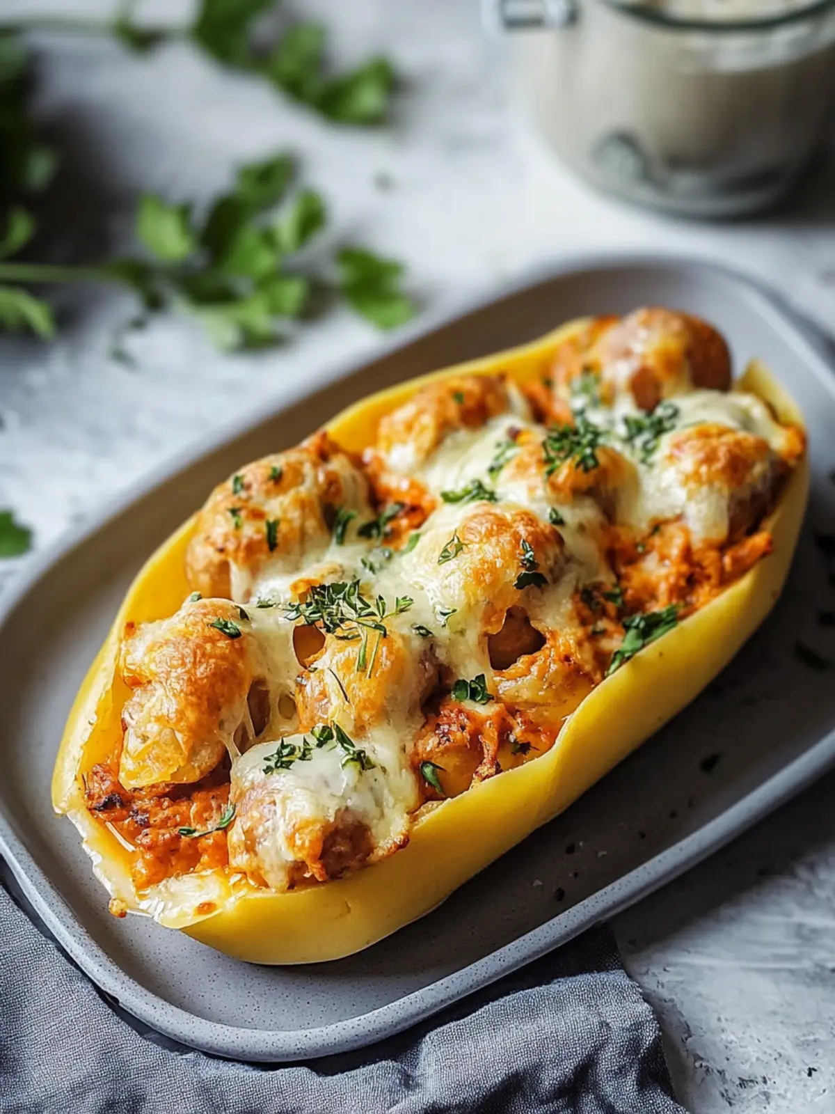 Käse Kürbis und Würzige Wurst Gefüllte Muscheln