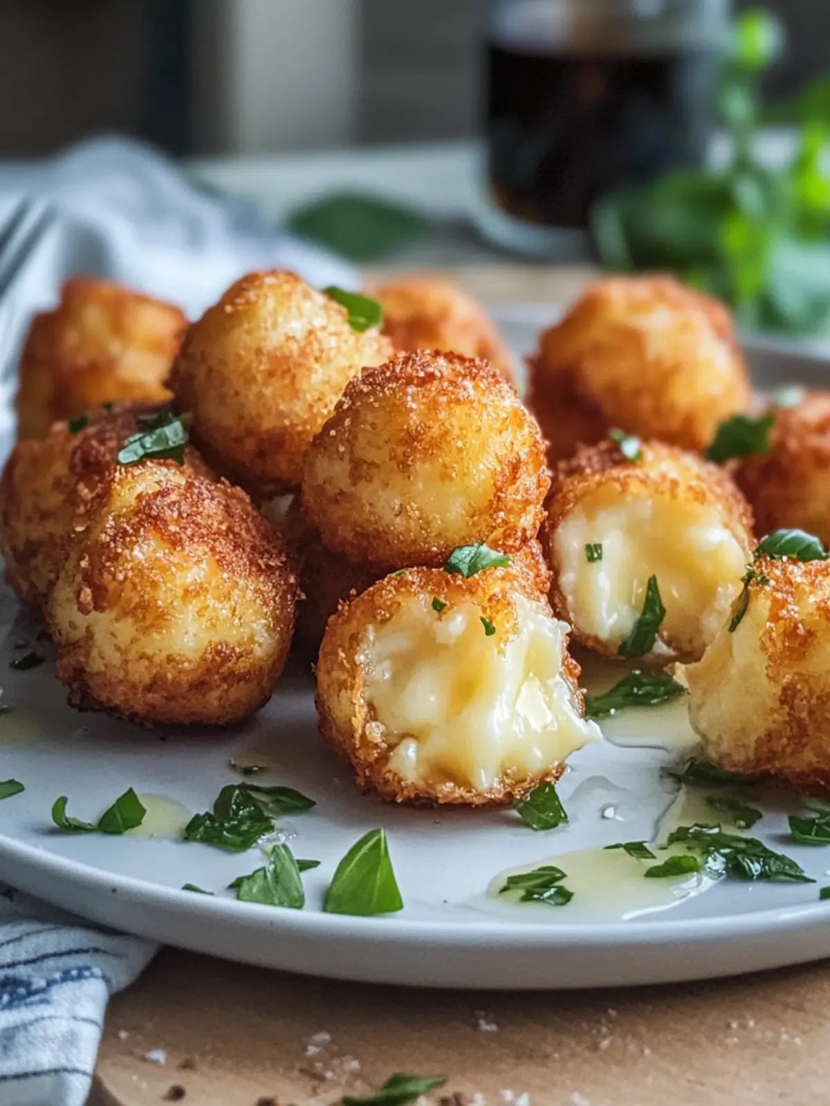 Einfache knusprige frittierte Käsewürfel
