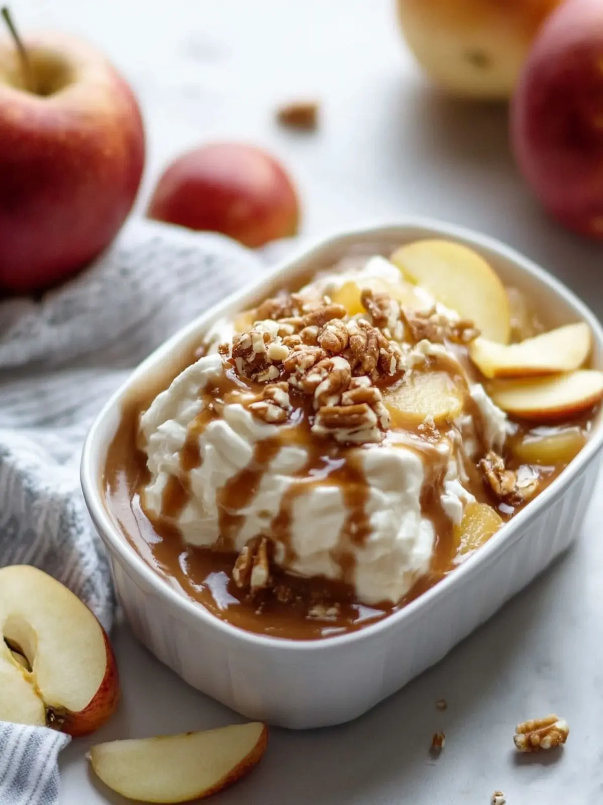 Karamell-Apfel-Käsekuchen-Dip