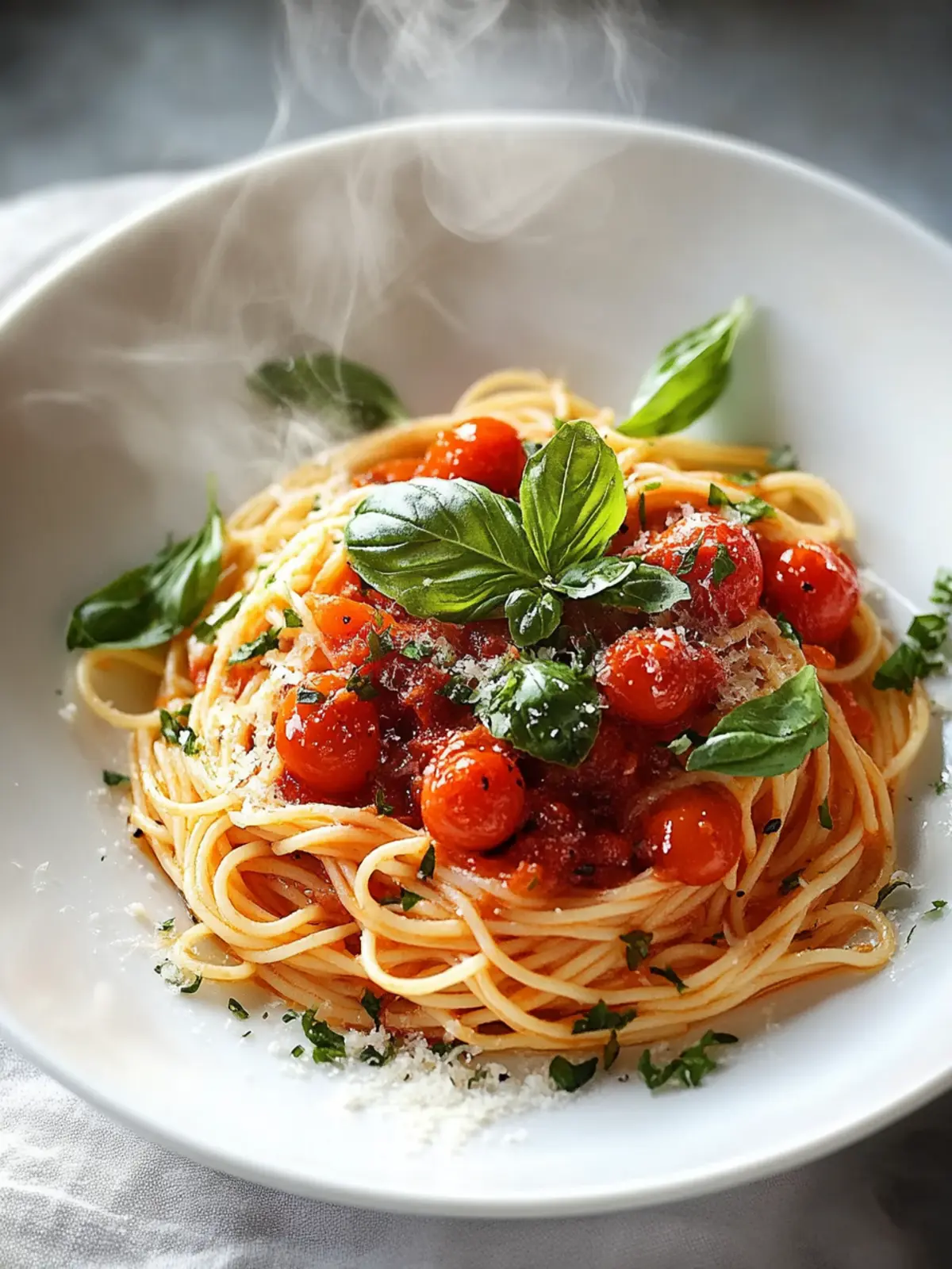 Ein-Topf-Spaghetti mit cremiger Tomatensauce